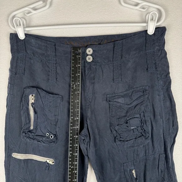 Johnny‎ Was Marika Cupro Pants Unisex 2 Cargo Utility Pockets Lightweight PG2160 - Picture 12 of 14